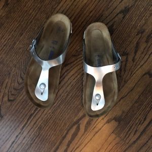 Silver Birkenstocks size 39